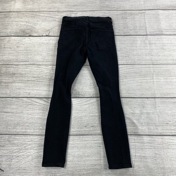 Express High Rise Legging Women Size 2 Short Distressed Denim Pants - Stretch - Picture 3 of 14